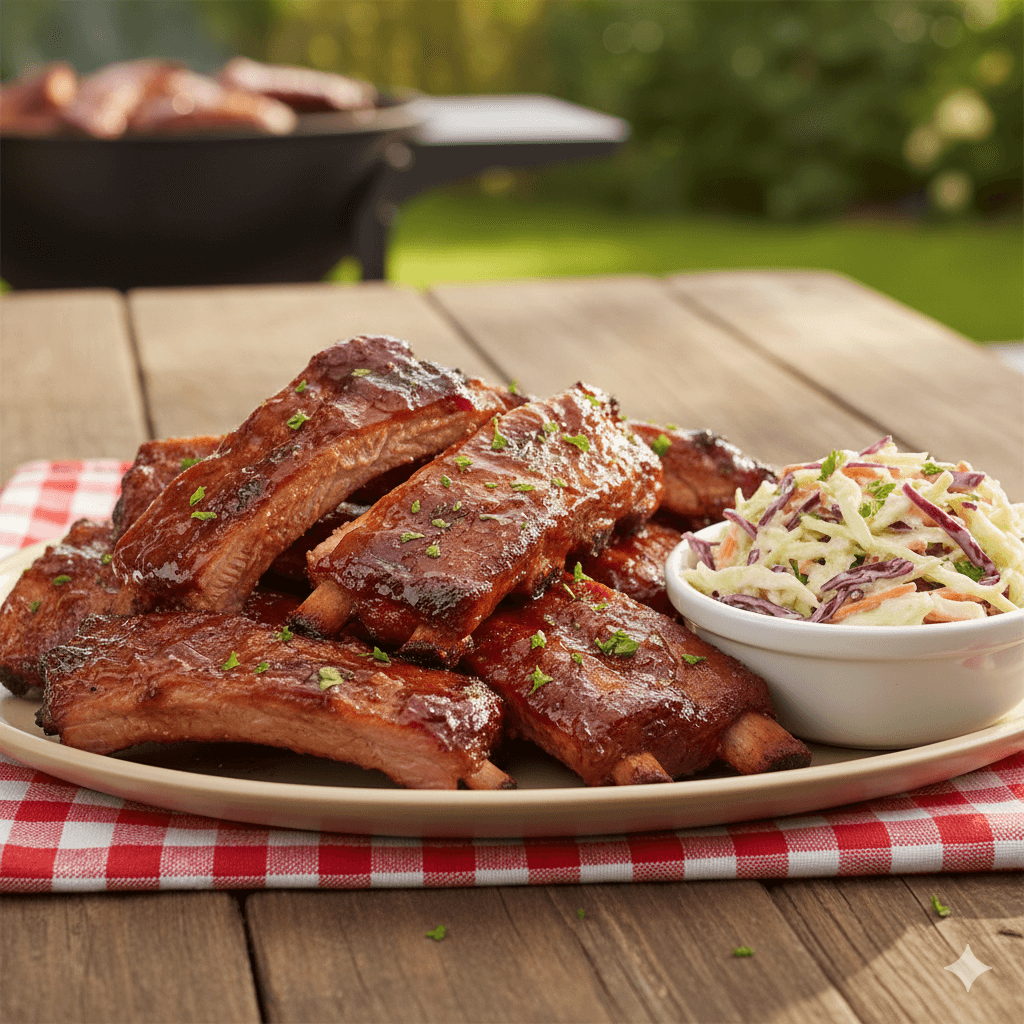 BBQ Ribs with Coleslaw