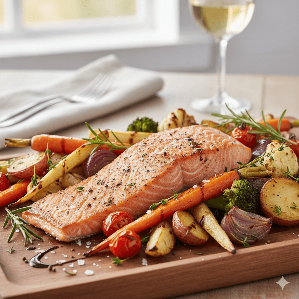Salmon with Roasted Vegetables